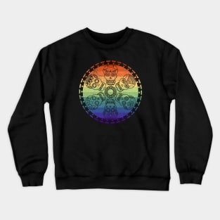 Vintage Distressed Aztec Gay Pride Sugar Skulls Crewneck Sweatshirt